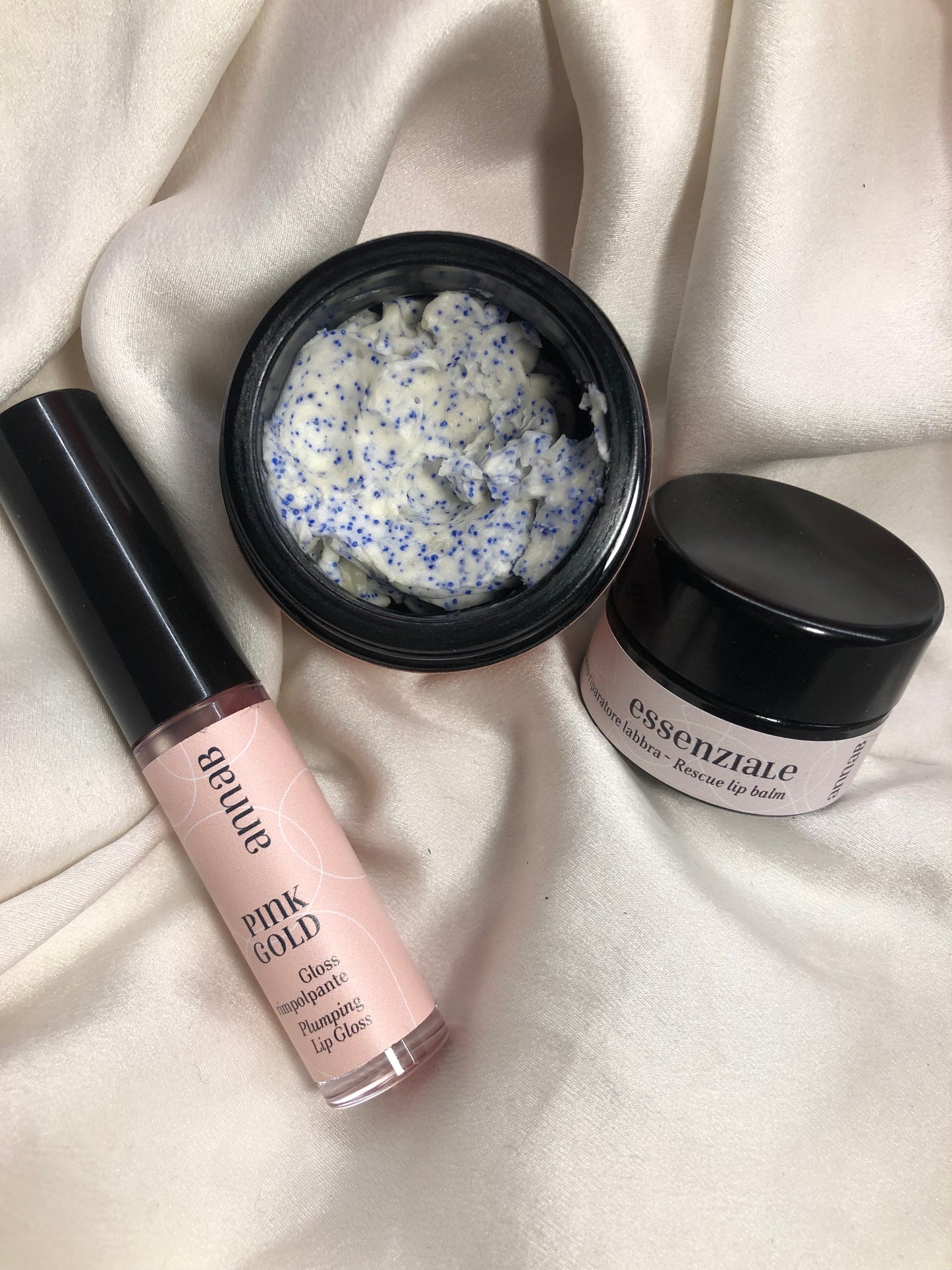 CHRISTMAS COMPLETE RESCURE GLOW LIPS - PREZIOSO + ESSENZIALE + PINK GOLD -SCATOLA INCLUSA