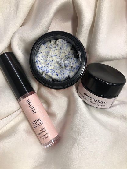 CHRISTMAS COMPLETE RESCURE GLOW LIPS - PREZIOSO + ESSENZIALE + PINK GOLD -SCATOLA INCLUSA